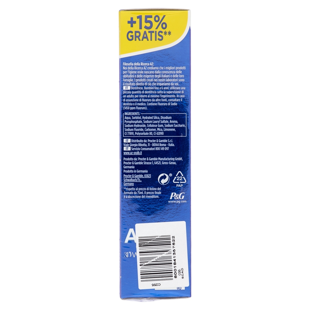 AZ Ricerca Dentifricio 3D White Ultra White 4 x 65 ml+10ml